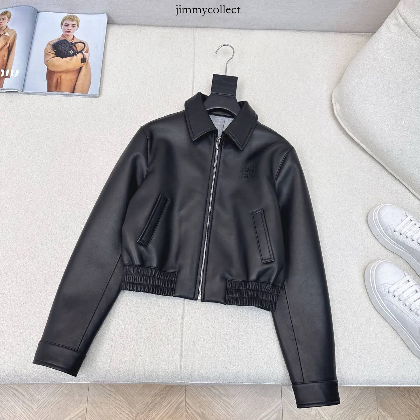 Designer MM Jackets embroidered women s trendy brand versatile American loose leather jacket sports d00