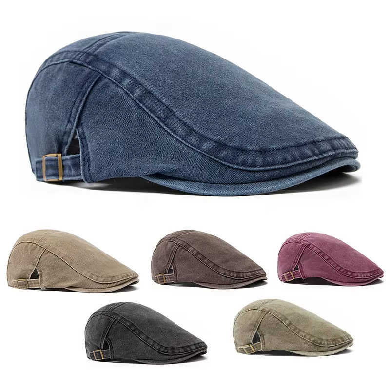 sale Hot Vintage Painter Beret Unisex Fashion Flat Visor Cap Casual Autumn Retro Cotton Solid Newsboy Hat Summer Adjustable S261016CZP1
