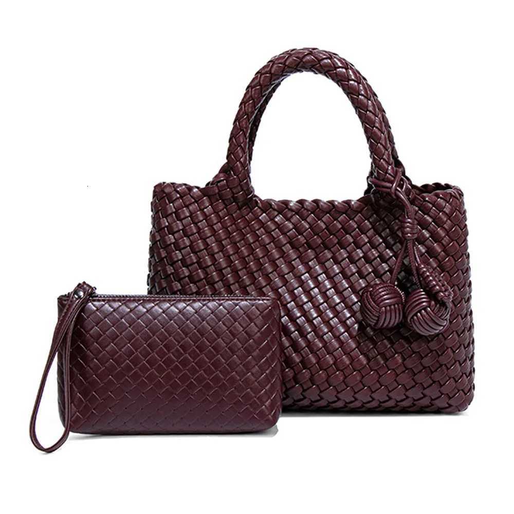 Shoulder Bags Woven Shopper Bag Fashionable Top Handle Tote Bag Shoulder Handbags Strap Casual Satchel Purse Design for Everyday Style H261016