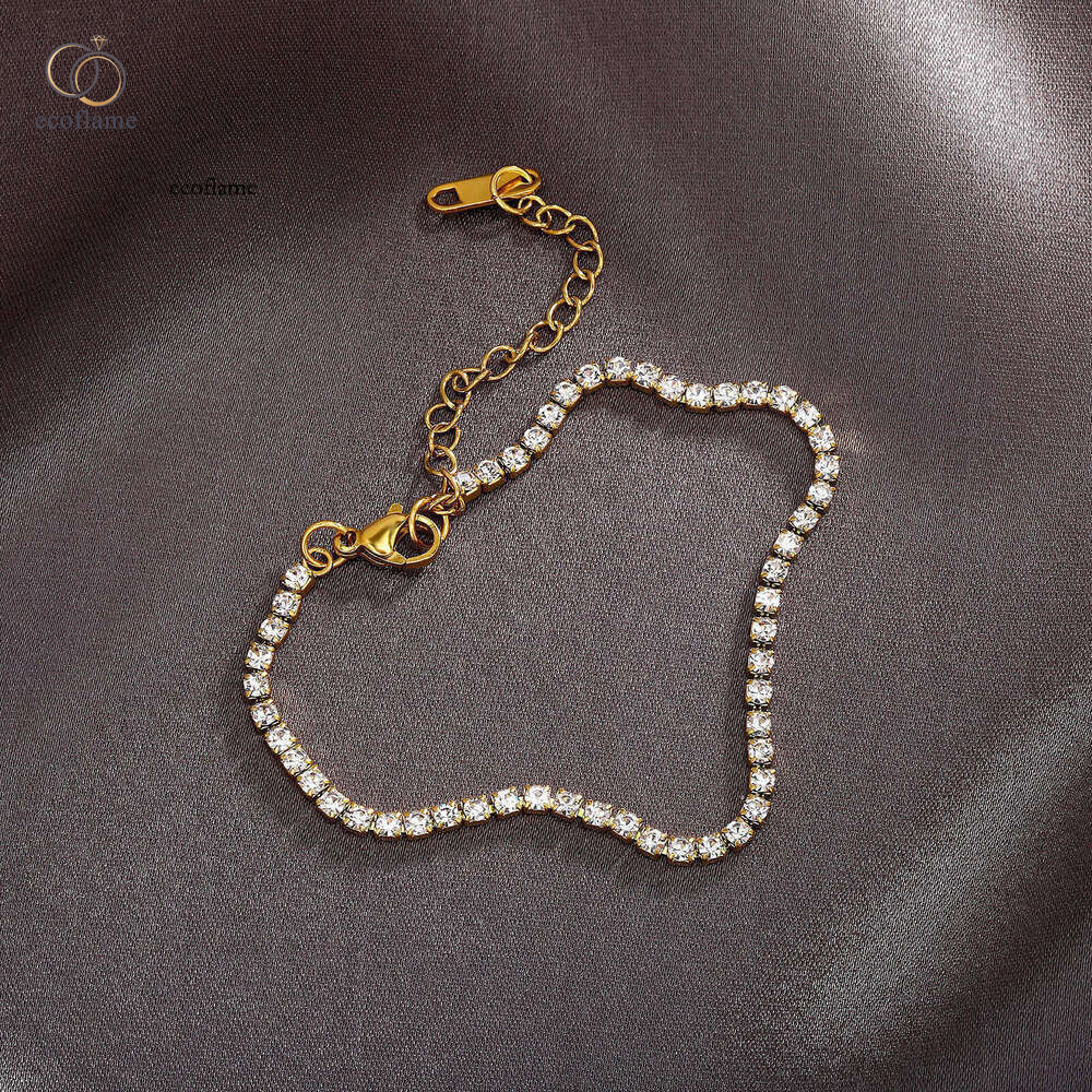 Jewelry Hot-Selling 2MM 925 Sterling Silver 14K Gold Moissanite Hip Hop Tennis Chain Bracelet Unisex Necklace Factory Direct Sale