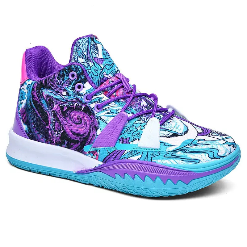Men Shoes Mens accessories Graffiti Print High Top Basketball Shoes Non Slip Cushioned Sole Breathable Upper For Sports And Training Footwear