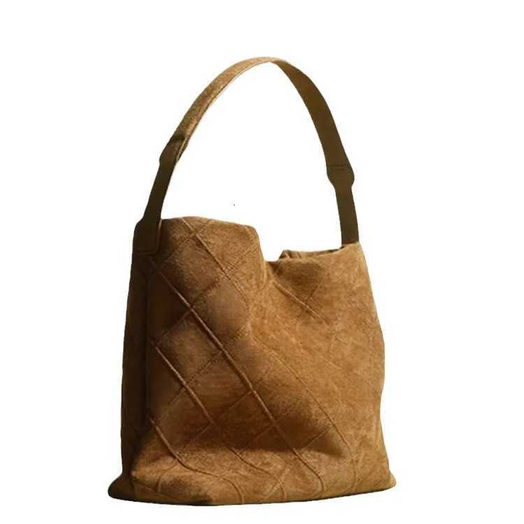 Totes 2024 Vintage Fashion High Quality Frosted Suede One Shoulder Women's Bag Casual Simple Versatile Famous Designer Leather Handbag X261016