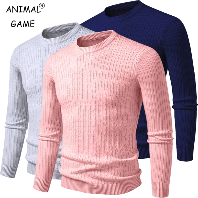 Mens Crew Neck Sweaters Long Sleeve Lightweight Knit Dress Pullover Casual outwear Twist Patterned Cable 261014