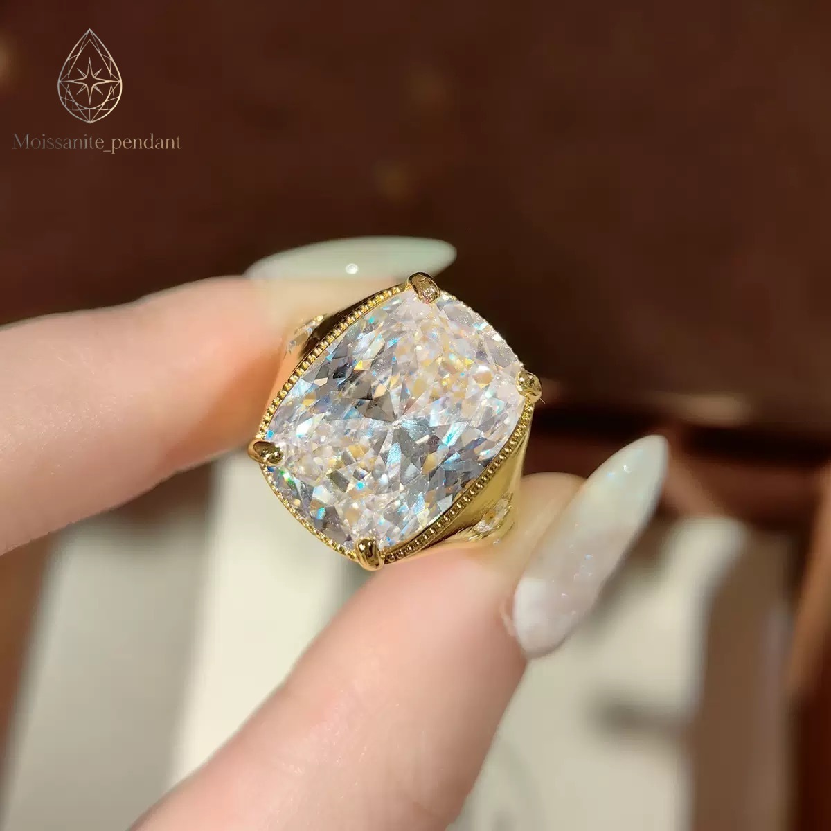 Jewelry Custom Jewelry 925 Sterling Silver Iced Out Moissanite Ring White Gold Rings Cvd Lab Diamond Ring Ultra-flashy And Fashionable Style