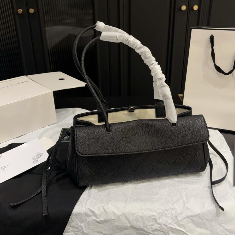 designer luxury bag women baguette cc bag genuine leather shoulder handbag classic flap top handle tote bag stylish long underarm bag for daily outi