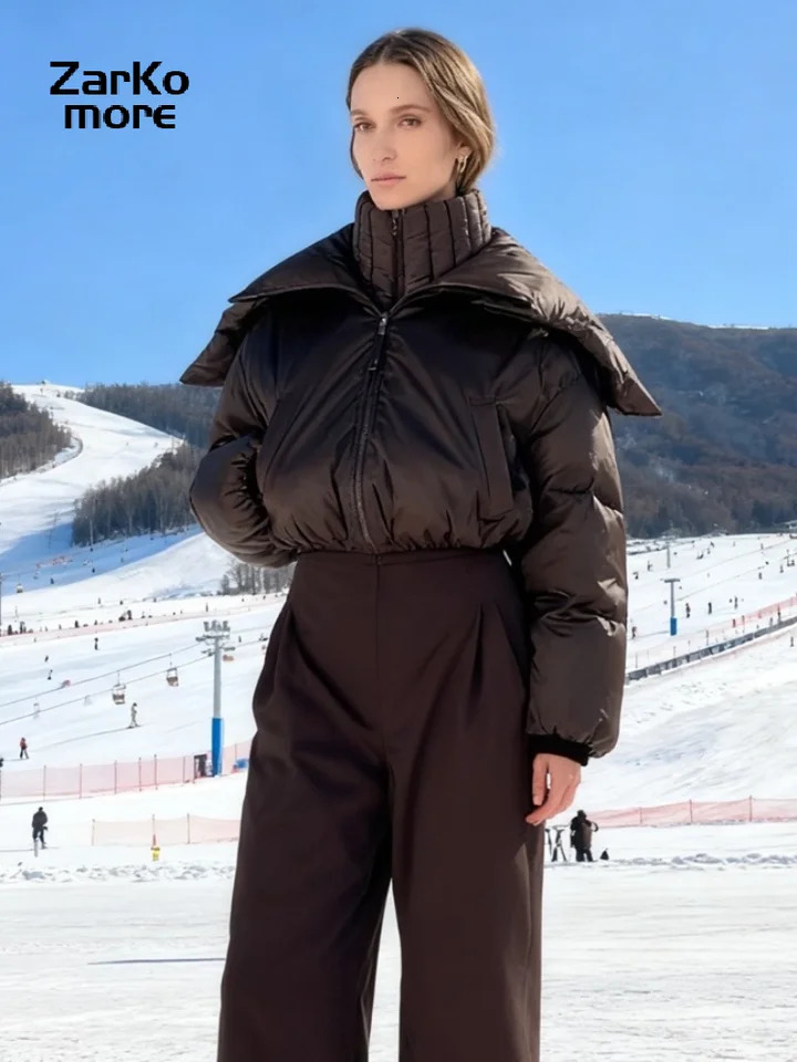 Fashion Hooded OnePiece Ski Jumpsuit Women Stand Collar Zipper High Waist Solid Windproof Outwear 2026 Winter Lady Skiwear 261016