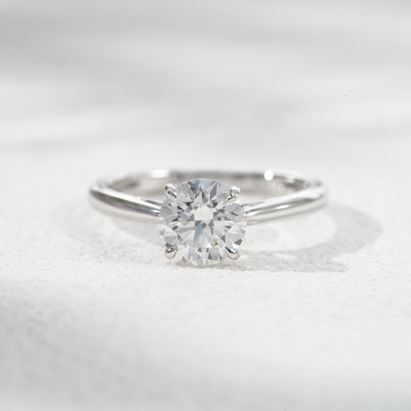 10K White Gold Lab Diamond Ring 6.5mm 1ct Round Cut HPHT CVD DEF VS Lab Grown Diamond With Jewelry IGI Certificate Gold Ring