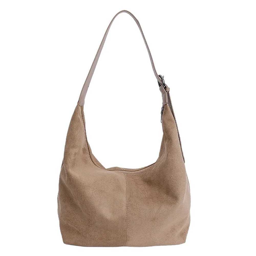 Evening Bags Zipper Suede Matte Hobo Bag Handbag Large Capacity Vintage PU Crossbody Bag Solid Color Korean Style Female Tote Bag H261016