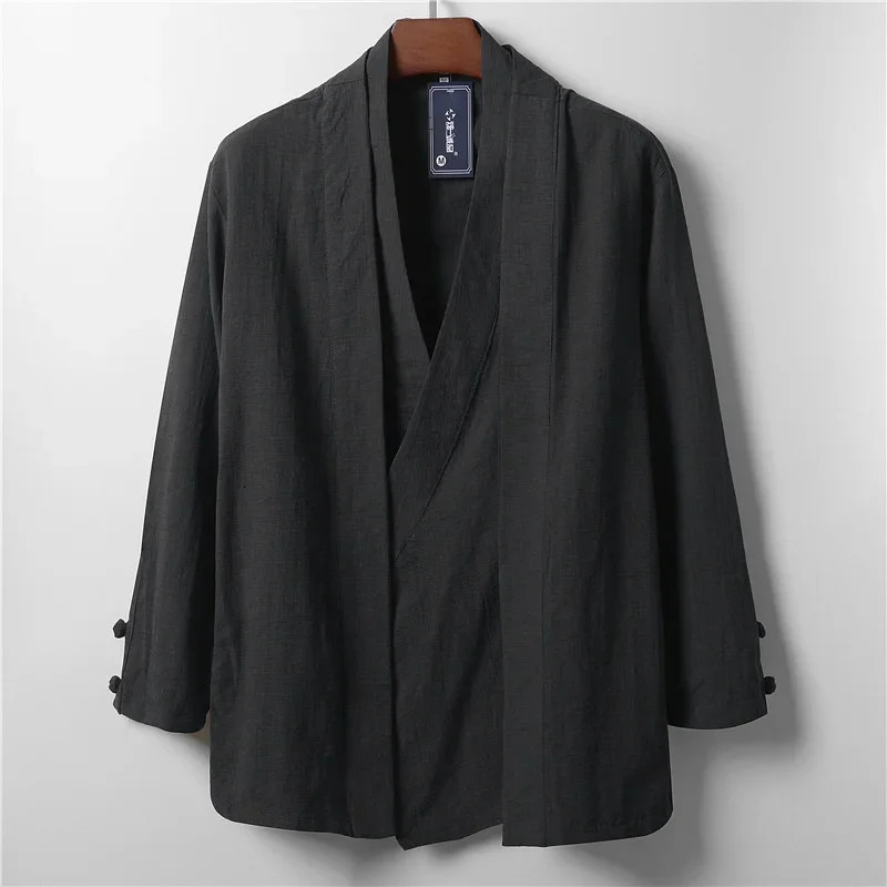 Spring and Autumn Vintage Men's Large Hanfu Two Piece Coat Men's Chinese Style Loose Casual Windbreaker 261015