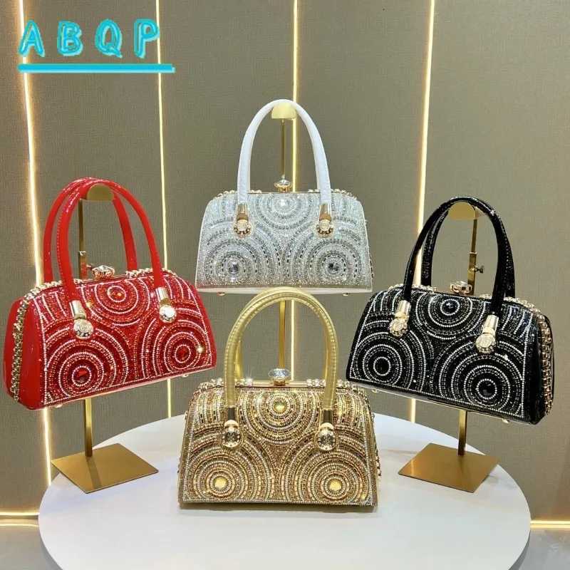 Evening Bags New Dinner Handbag Diamond-encrusted Sparkling Dinner Party Handbag Fashion Trend Women's Shoulder Crossbody Bag H261016