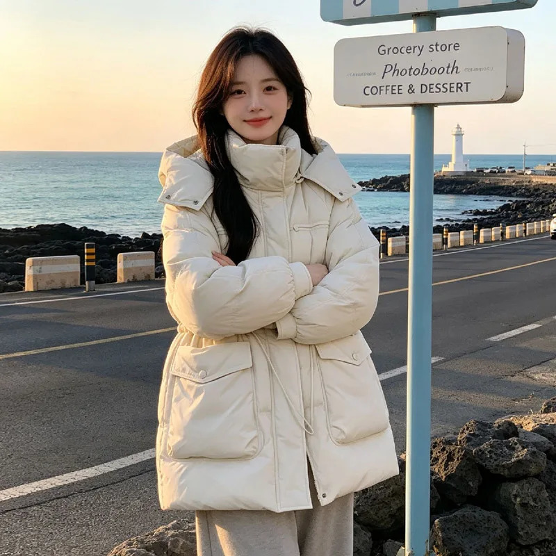 Women Winter Down Jacket Long Hooded White Duck Coat Plus Size Warm Thickened Outerwear JK315 Chaqueta De Mujer 261013