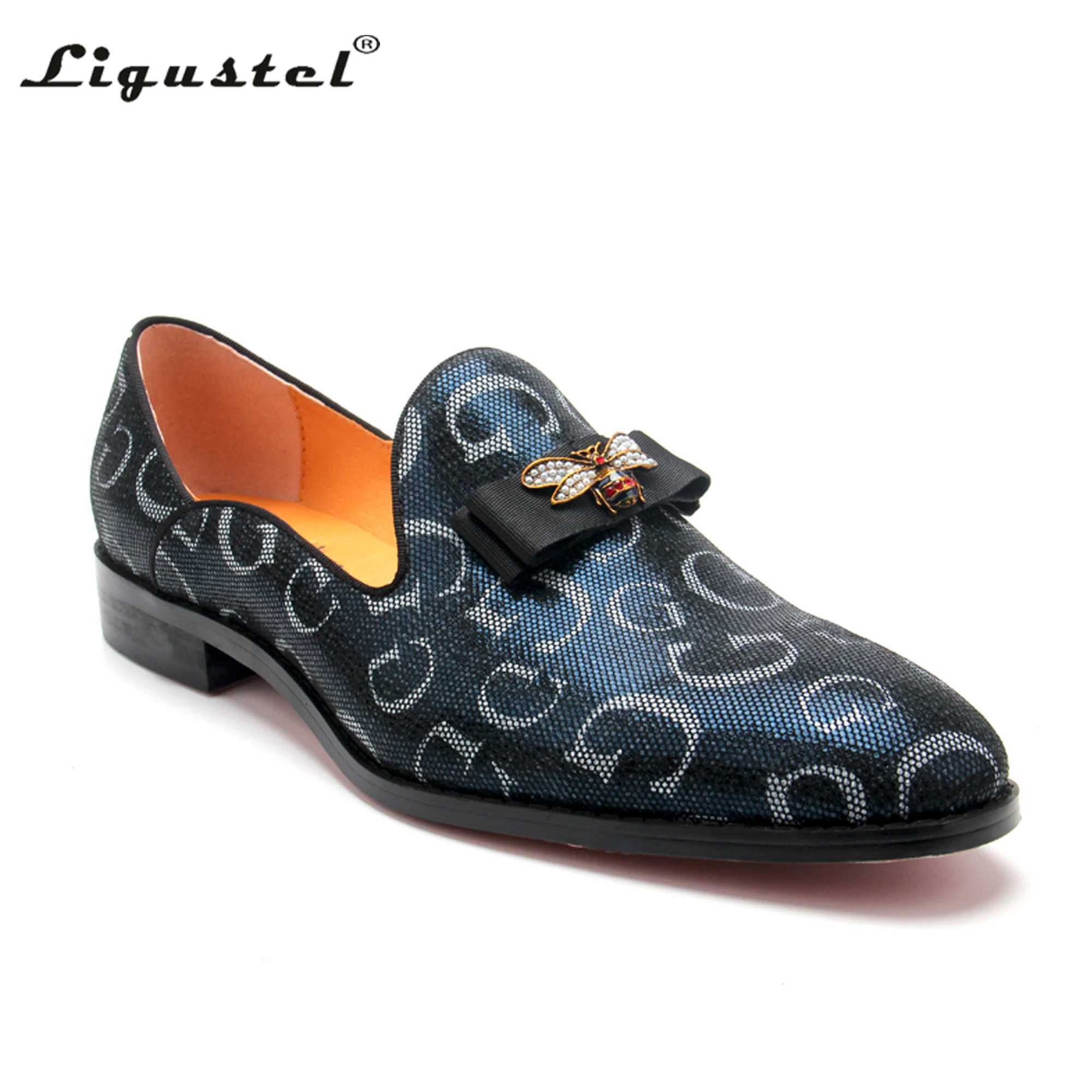 Genuine Leather Loafers Men Prom Blue Casual Bee Shoes Luxury Wedding Evening Party Slip On Red Bottom Formal Dress Plus Size 13 Q261015