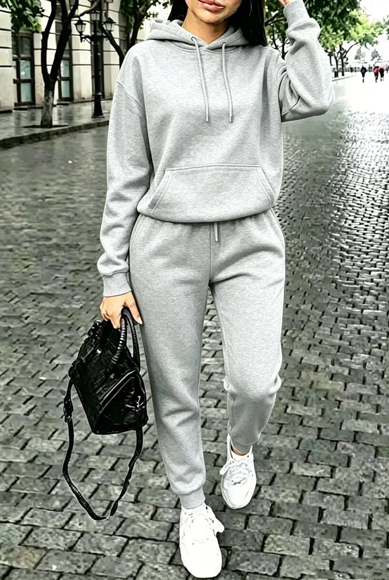 in Womens Tracksuit Fall Casual Sweatshirts Outdoors Sports Jogging Woman Clothing Single Piece Hoodie Pants 261016