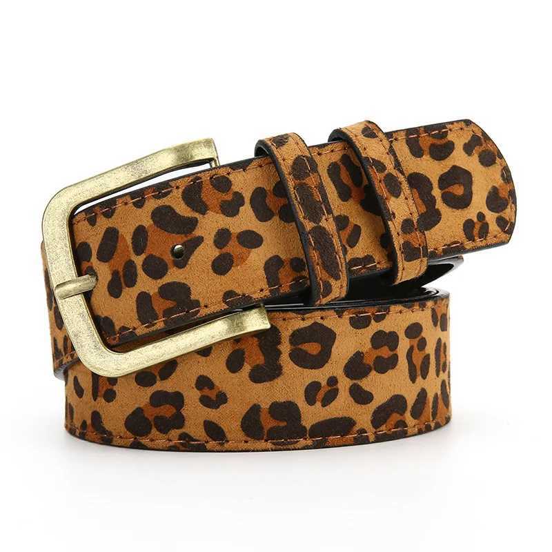 Boho Style PU Leopard Print Slim Belt for Women Waist Strap for Dress Retro Decorative Belt Waistband for Daily Casual Outfit S26101781O6