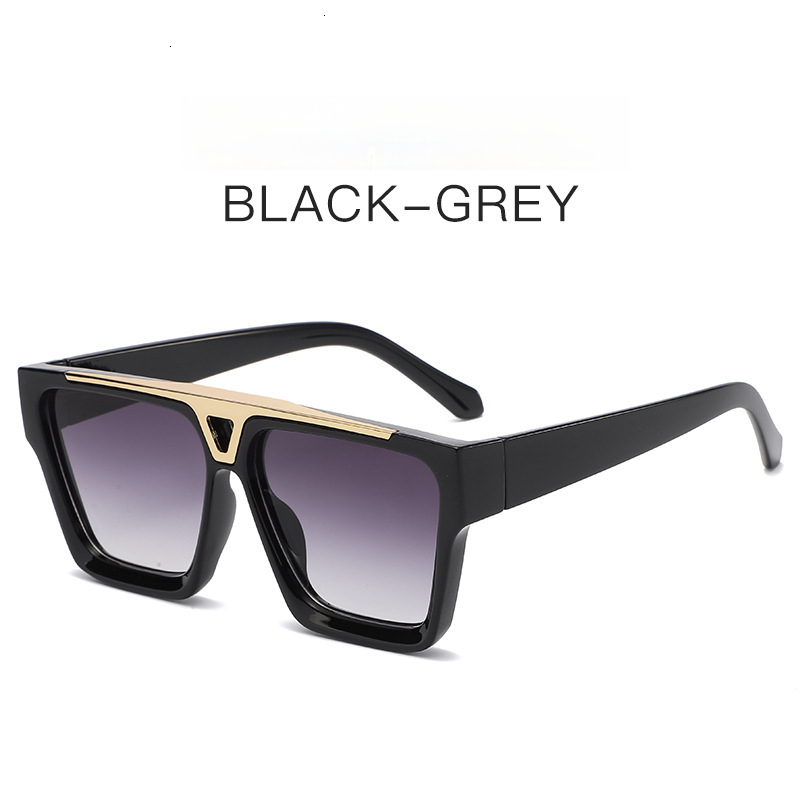 Designer Luxury Brand&# 039 Sunglasses New Millionaire European And American Vintage One-piece Square Modern Fashion Large Frame Sunglasses Trendy