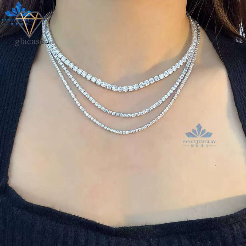 Bracelet Chain Round 2mm 3mm 4mm 5mm Lab Grown CVD HPHT 10K 14K Tennis Necklace