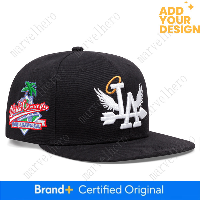 Popular Foreign Trade Item Letter LA Wing Embroidered Flat Brim Sun Hat Versatile Hip Hop Street Dance Hat For Men Women In European And American St