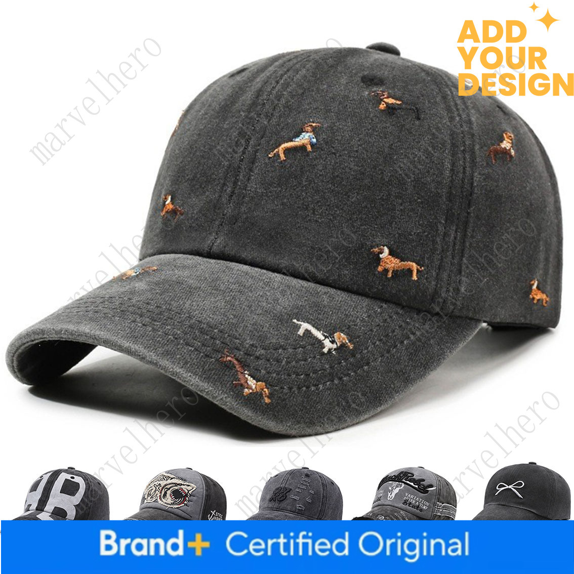 New Washable Hat With Large Brim Embroidered Soft Top Baseball Men And Women American Street Style Retro Duckbill Cap For Outdoor Use
