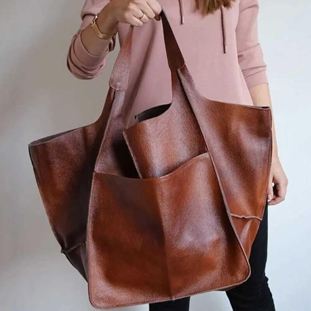 Designer Tote Totes Fi PU Leather Bag High-capacity Luxury Shoder Bags Solid Color Vintage Messenger Bags Wen J261016