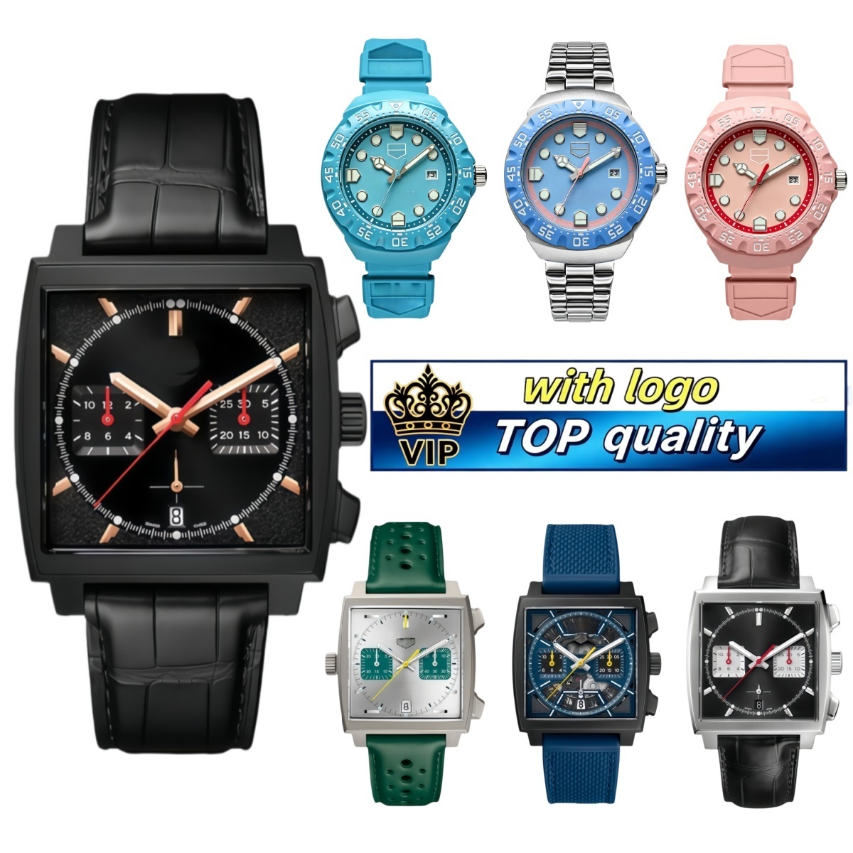 Tagedness Watch Luxury Men's Watches Sports Designer Watch Analog Clock Stainless Steel Gold Watch Men Fashion Quartz Wristwatch 50mm Large Dia