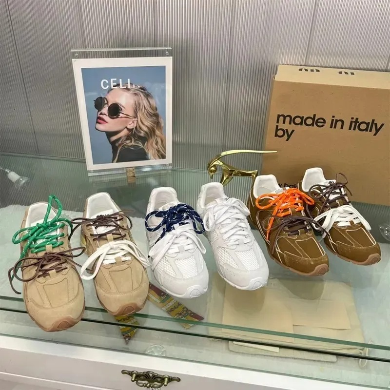 Free Shipping Designer Canvas Casual shoes leather sneakers Low Heel flats Knot Loafers Luxury Women Running irregularity Matte Running Casual shoes