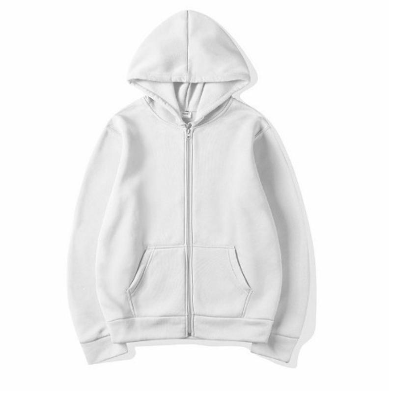 Unisex Solid Zip Up Hoodie Plain Hooded Sweatshirt Drop Shoulder Long Sleeve Kangaroo Pocket Oversized Loose Basic Hooded Jacket