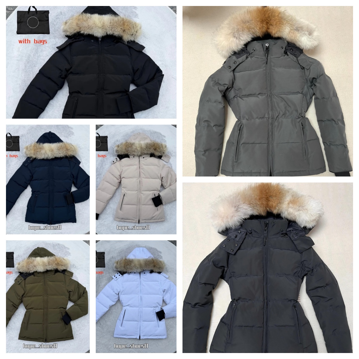 26ss Women Down Jacket Designers Puffer Jackets Parka Coat Real Wolf Fur Collar Thermal Top Female womens autumn winter Large Fur Clothing Coats wit