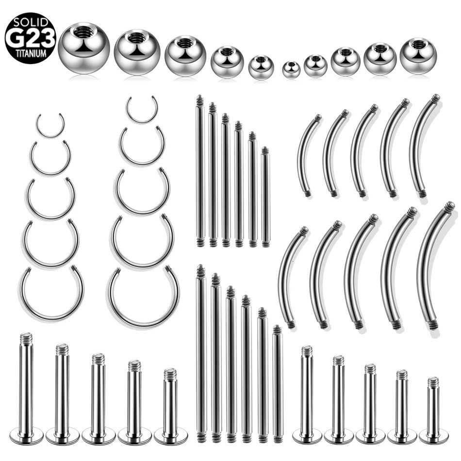 10pcs/Lot Screw Barbell Replacement Accessories Ball Piercing 14G 16G Belly Bar Nose Ear Stud Rings Tongue Lip Retainer 261008