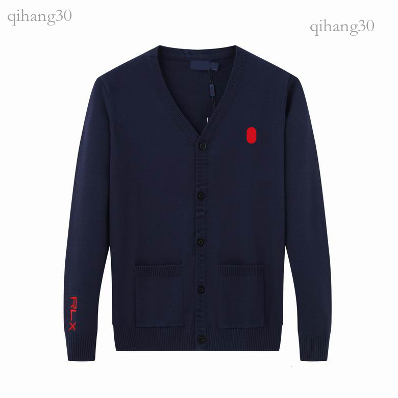 Ralf Sweaters Laurnen Men Polo Sweater Designer Cardigan Quarter Zip Knitted Half Small Horser Jumper Long Sleeve Wool Horse Embroidered Rauph Larue