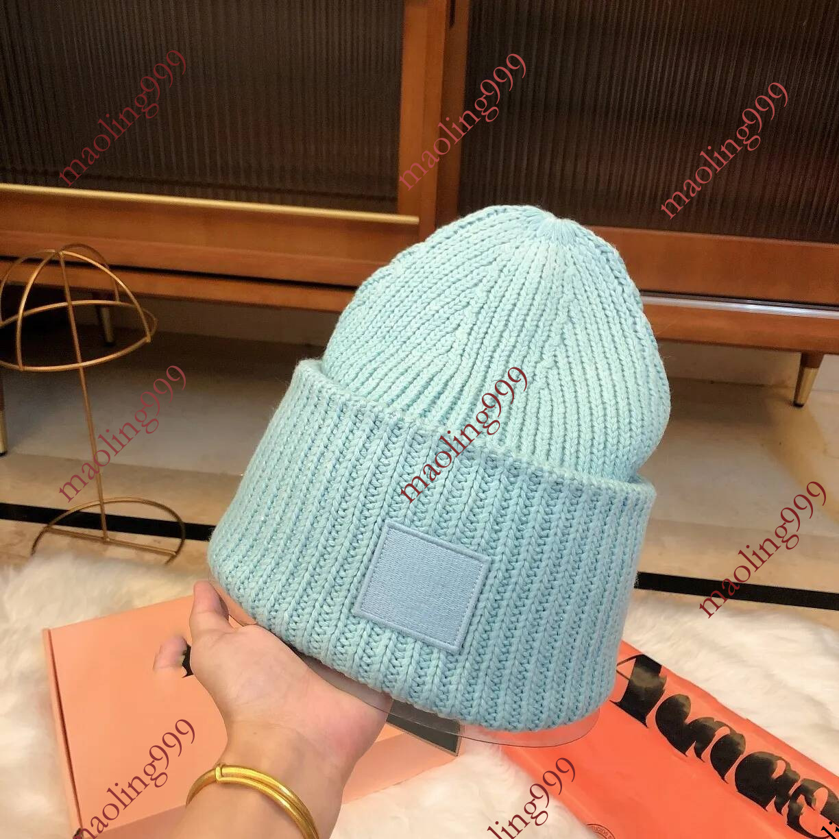 Bonnet/casquettes de crâne unisexe femmes automne et hiver s Angora100 % double couche chaud Skulies laine chaud bonnet tricoté bonnet