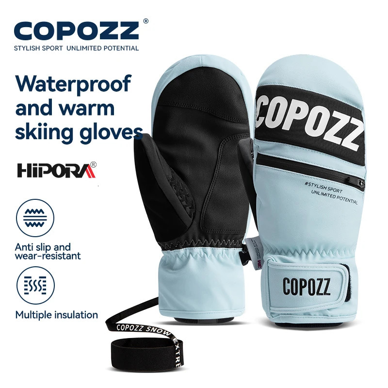 COPOZZ Upgrade Thicken Ski Gloves Winter Men Women Thinsulate Thermal Snowboard Gloves Waterproof Warm Mittens Ski Gloves 261016