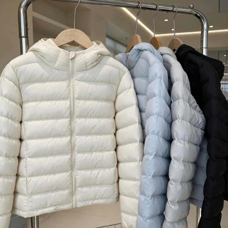 Women's Down Parkas Women's Winter Puffer Jacket Solid 4 Colors Plus Size Padded Autumn New Warm Coats Female Autumn Hooded Down Jacket Zi