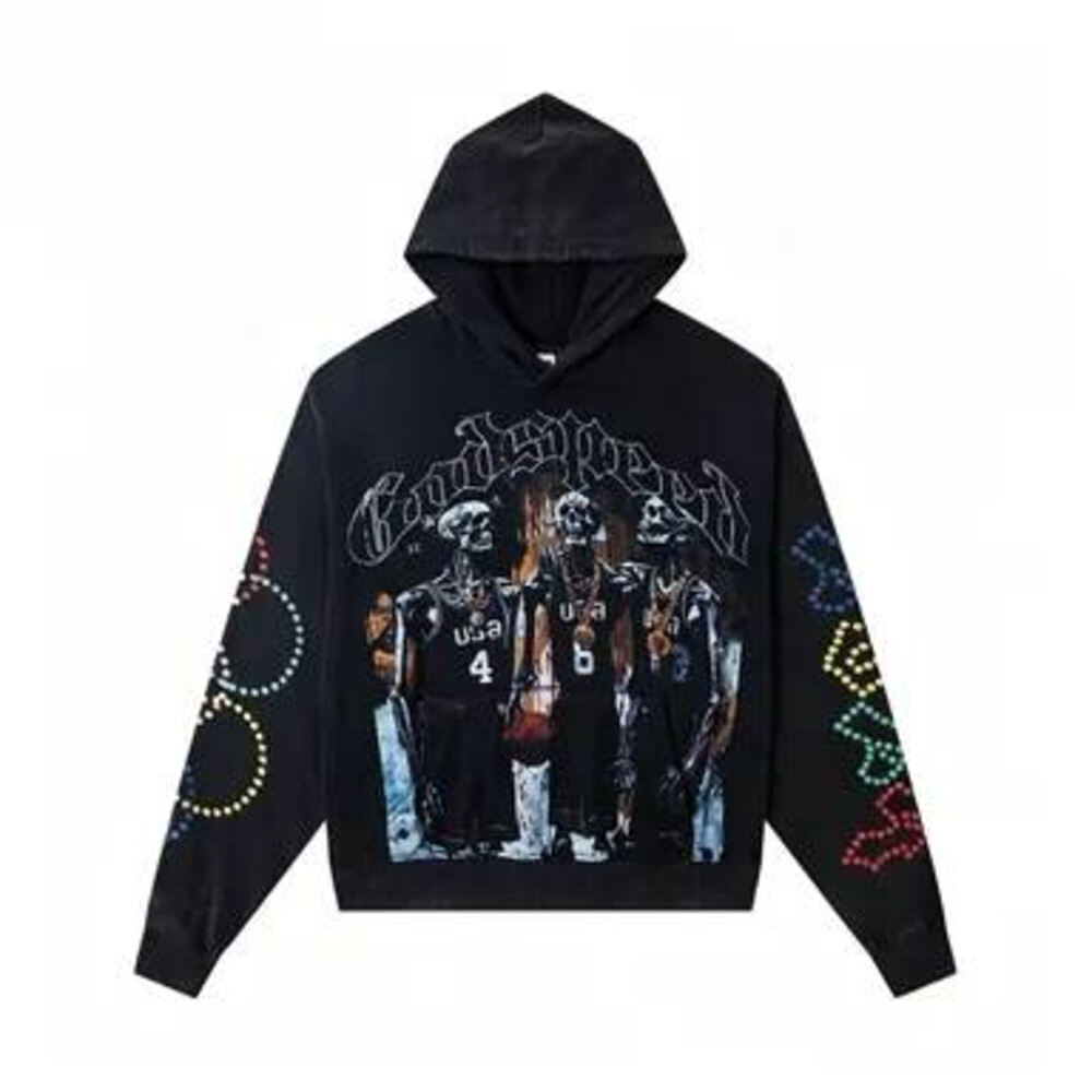 Goddpeed Long Sleeve Designer Hoodie Vintage Skeleton Graphic Hooded Collection Shirt Beach Hipster Fabric High Quality Cotton Tops Godspeedy Long S