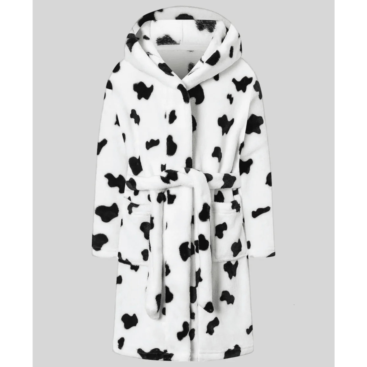 Solid color cotton home clothes with thickened and warm cow nightgown 261017
