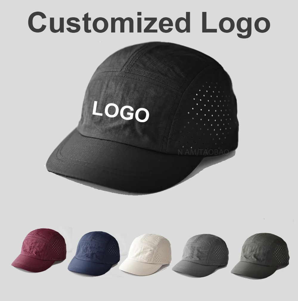 Custom 5-Panel Light Board Quick-drying Solid Color Hole Short-brim Baseball Cap Men Women Couples Simple Thin Baseball Cap261016