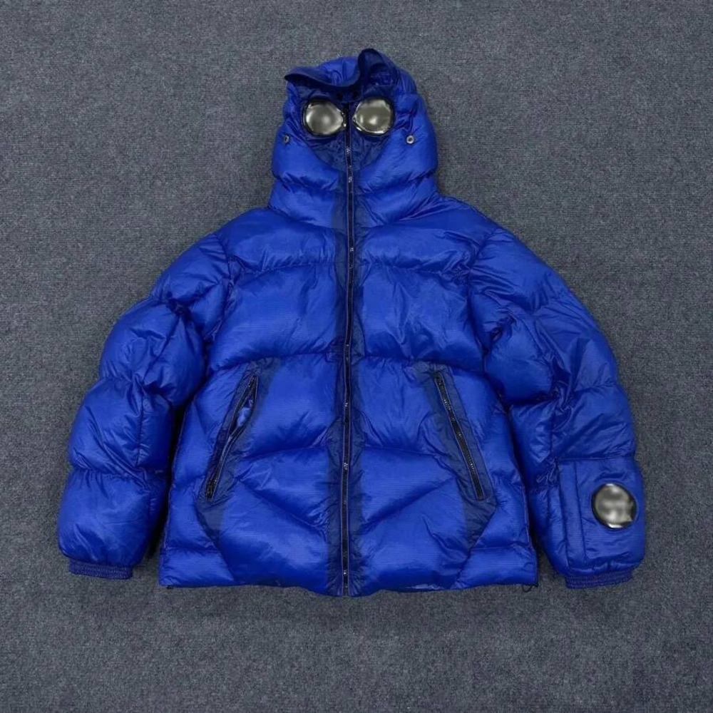 Company Puffer Jacket Mens Designer Down Coats With Goggle Lens Label Thickening Winter Cpity Puffer Down Outdoor High Quality Waterproof Down Fille