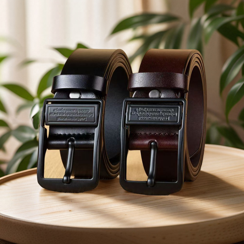 Manufacturer wholesale men's pin buckle leather vintage belt with alloy swivel, fashionable classic casual pants belt, hot seller