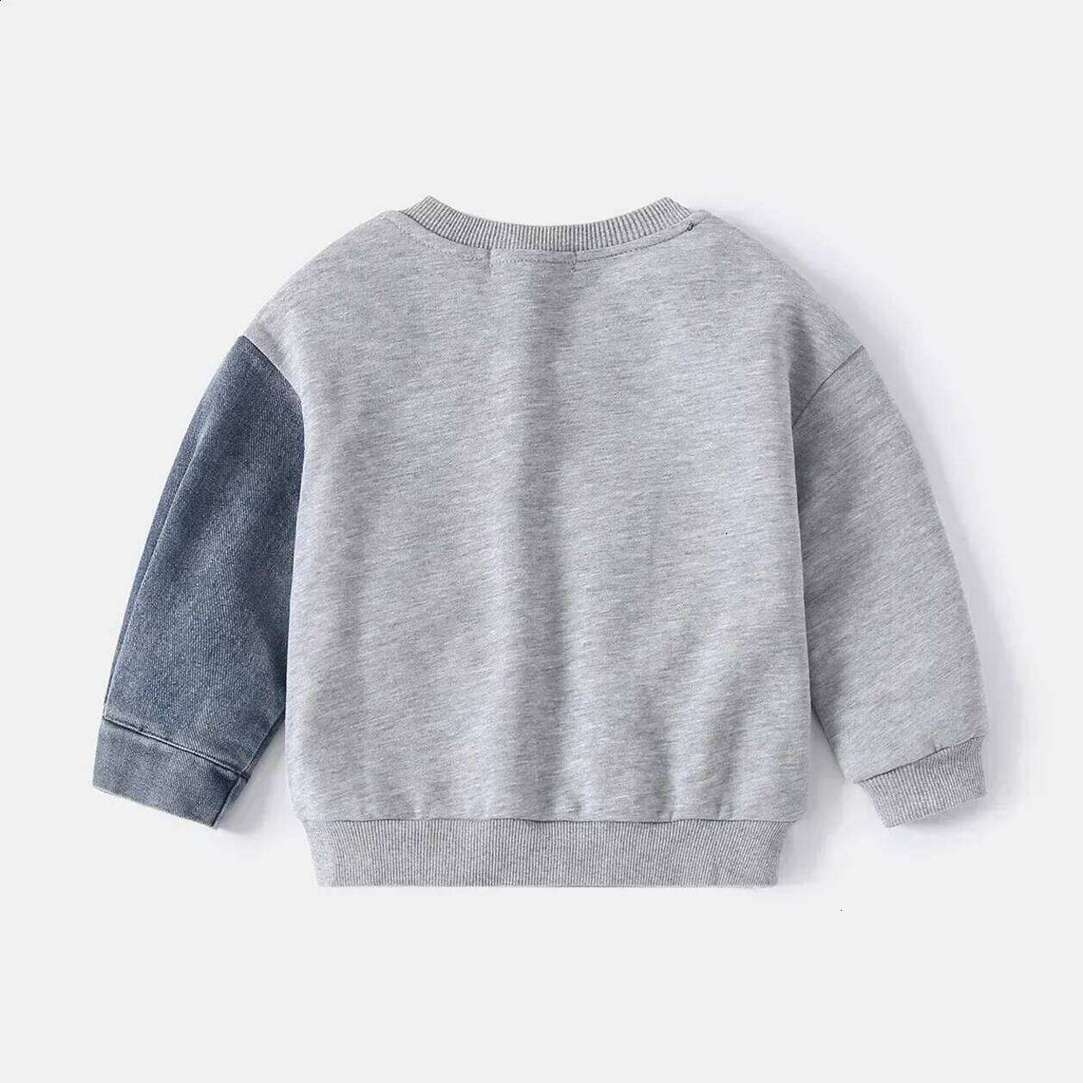 Girls Hoodie Denim Sweatshirt pullover S Stitching Sleeved Loose Sweater 2026 Spring Autumn Rens Street Style Casual Hoodies Clothe
