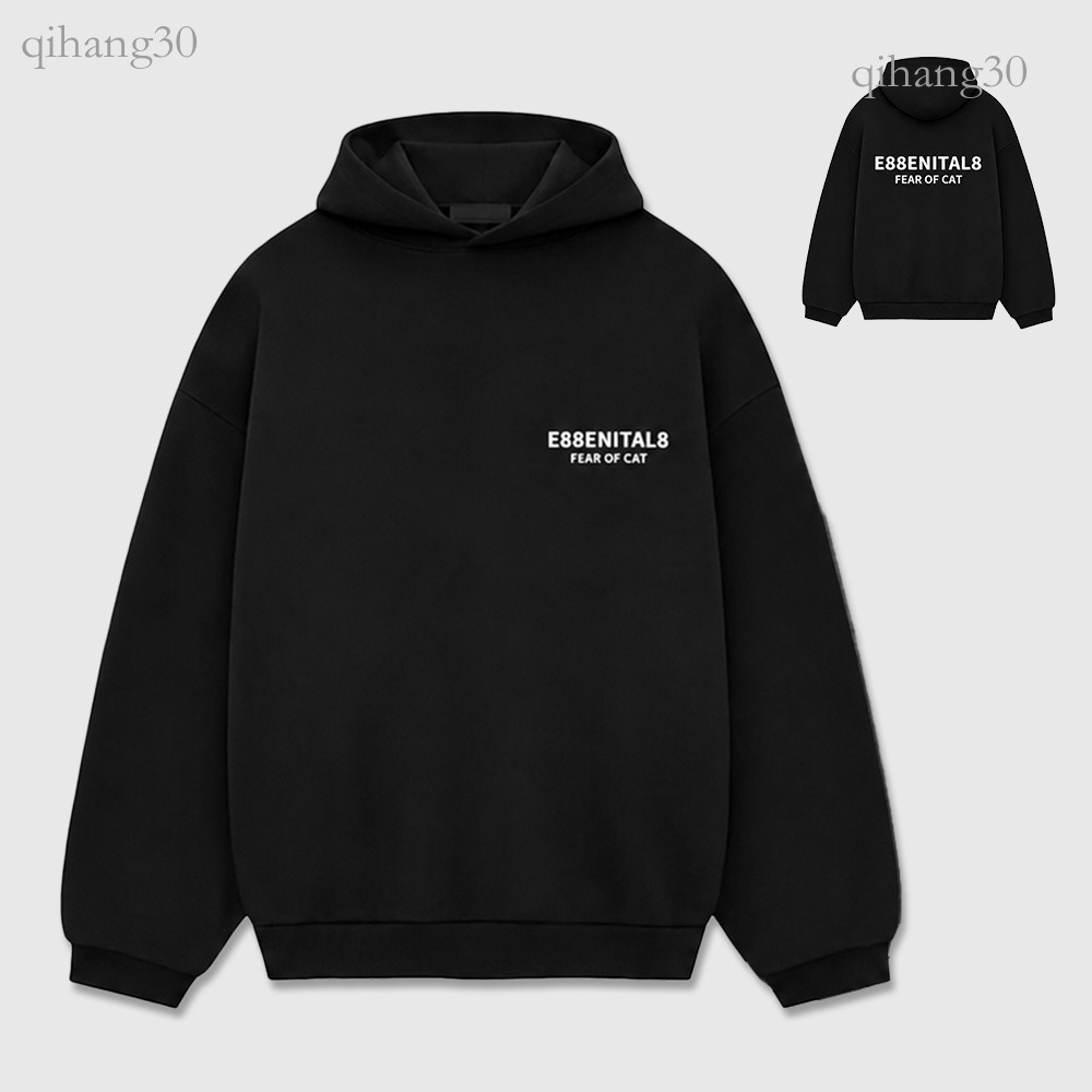 Essential Hoodie Men Designer Flocking Letters 3D Foam Print Oversized Minimalist Street Aesthetic Hoodies Unisex Pullover Sweatshirt Hip Hop Esstia