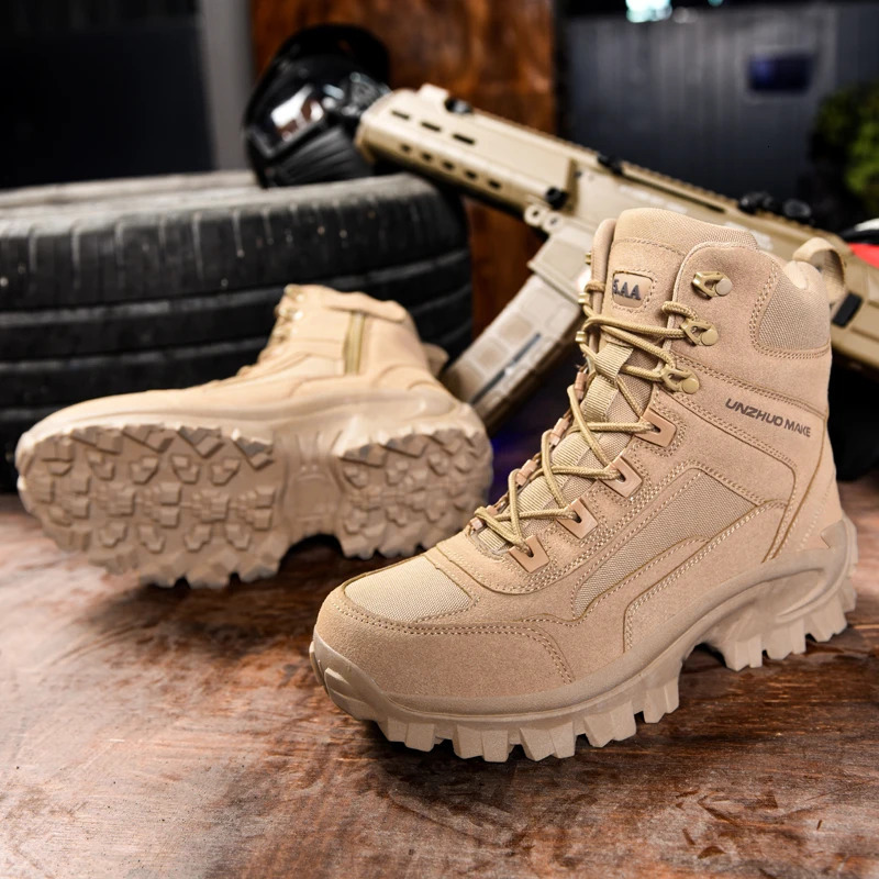 Men'sHiking Shoes Tactical Sport Shoes Male High Top Waterproof Outdoor Mountain Climbing Shoes Hunting Boots Men Outdoor Boots 261013