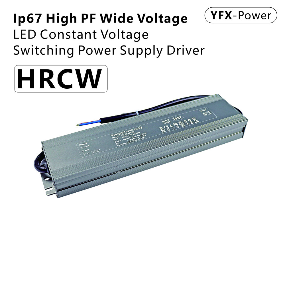 HRCW Pilote d'éclairage LED, sortie basse tension 12 V 24 V, 60 W à 400 W, approuvé LVD EMC, pour éclairage extérieur de panneau de paysage