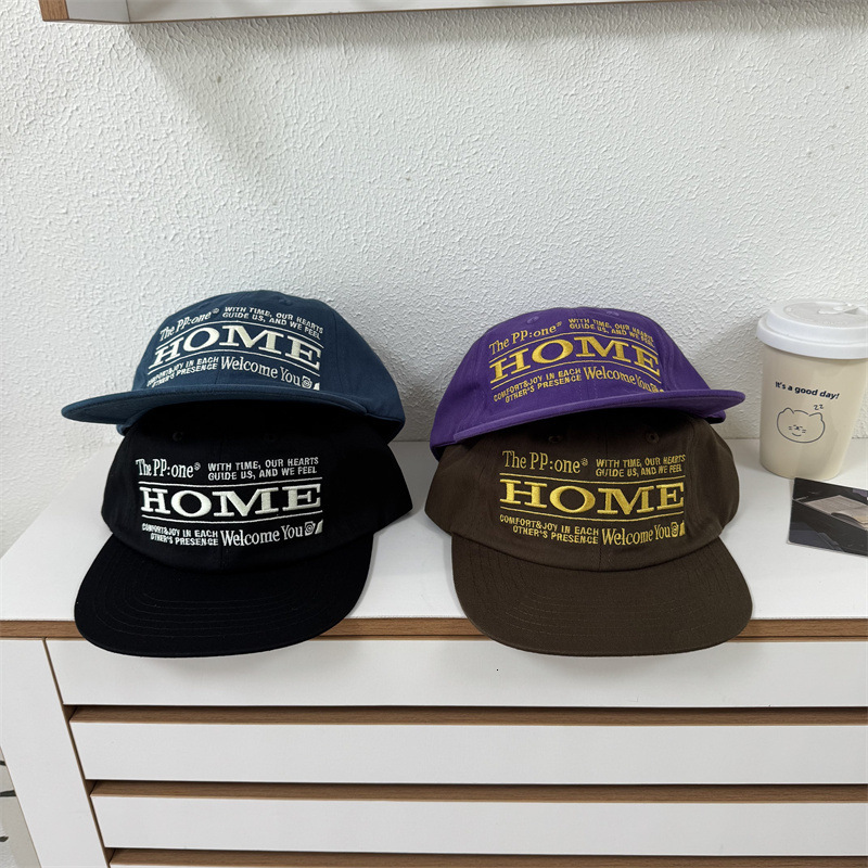Korean designer vintage letterembroidered flatbrim hat for men and women softtop large head circumference sunshade baseball cap hiphop cap