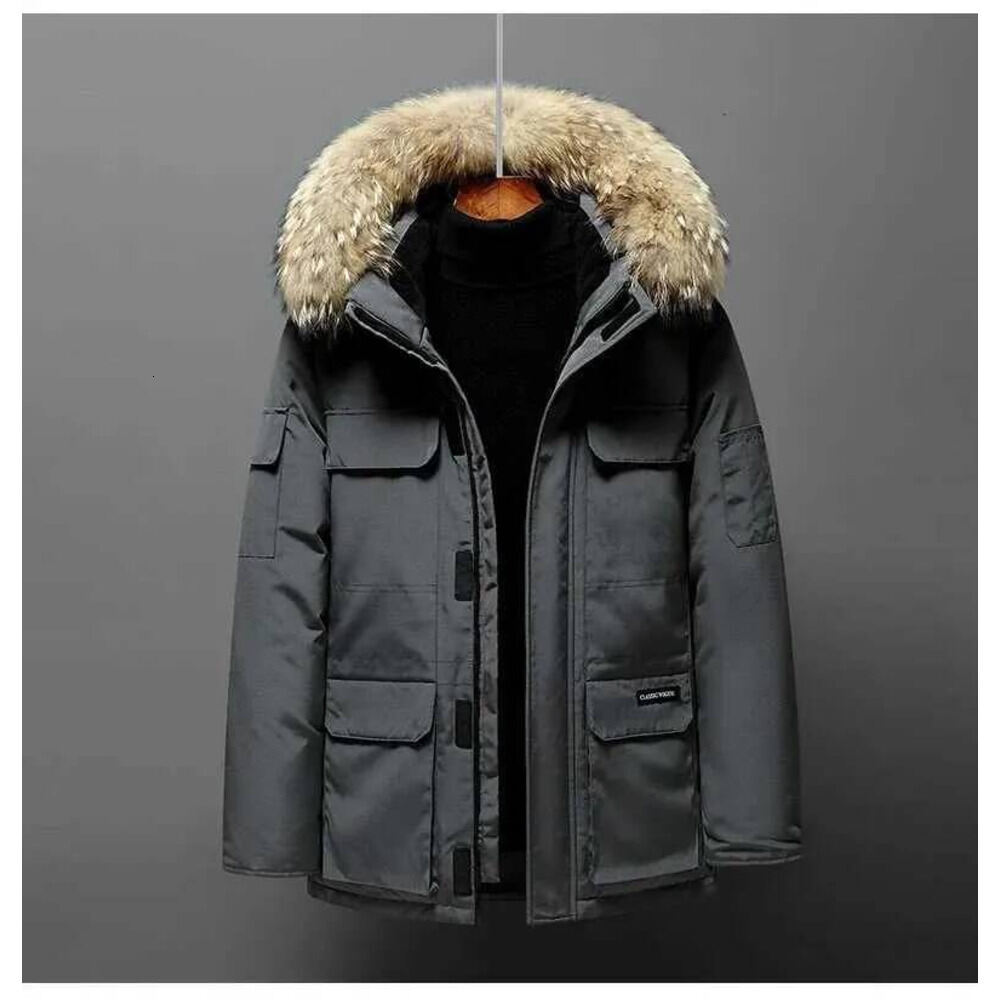 Canada Jacket Gooced Men New Winter Casual Puffer Jackets Hooded Fur Collar Duck Down Coats High Quality Male Windproof Waterproof Coats Warm Parkas