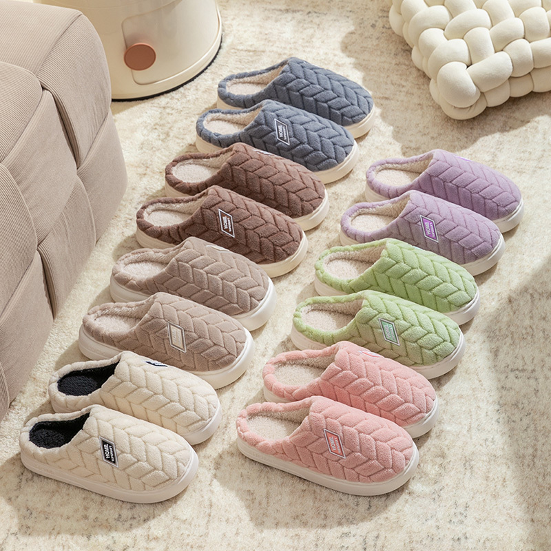 in Autumn Winter, New Indoor Home Soft Bottom, Anti Slip and Warm Plush Cotton Slippers for Women ddmykukumalu