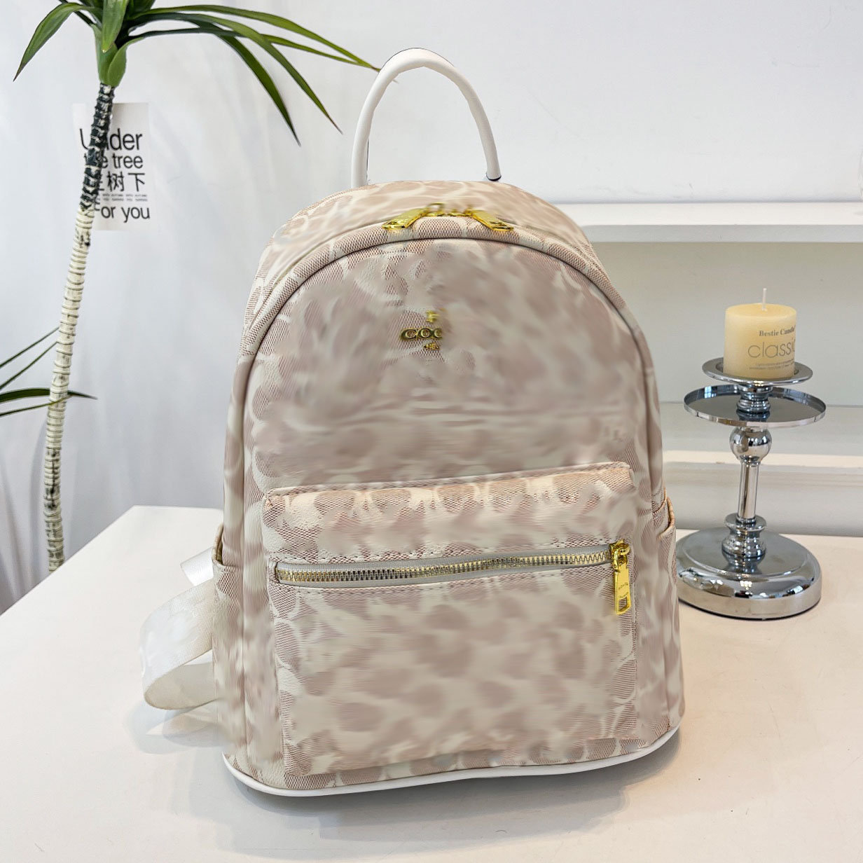 Vintage printed backpack luxury designer backpack large capacity travel backpack commuting business bag fashionable unisex backpack