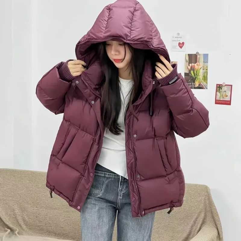 Women's Down Parkas Ladies Down Cotton Jacket 2025 Hooded Medium To Long Women's Winter Parka Coat Comfortable Korean Version Female Outer