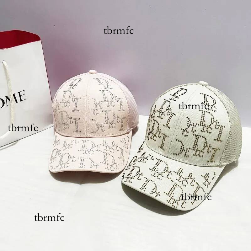 new Rhinestone Fashion Baseball Women Korean Style Face Slimming Casual Duckbill Mesh Breathable And Sun Protective For Summer Luxury Cap Brand Desi