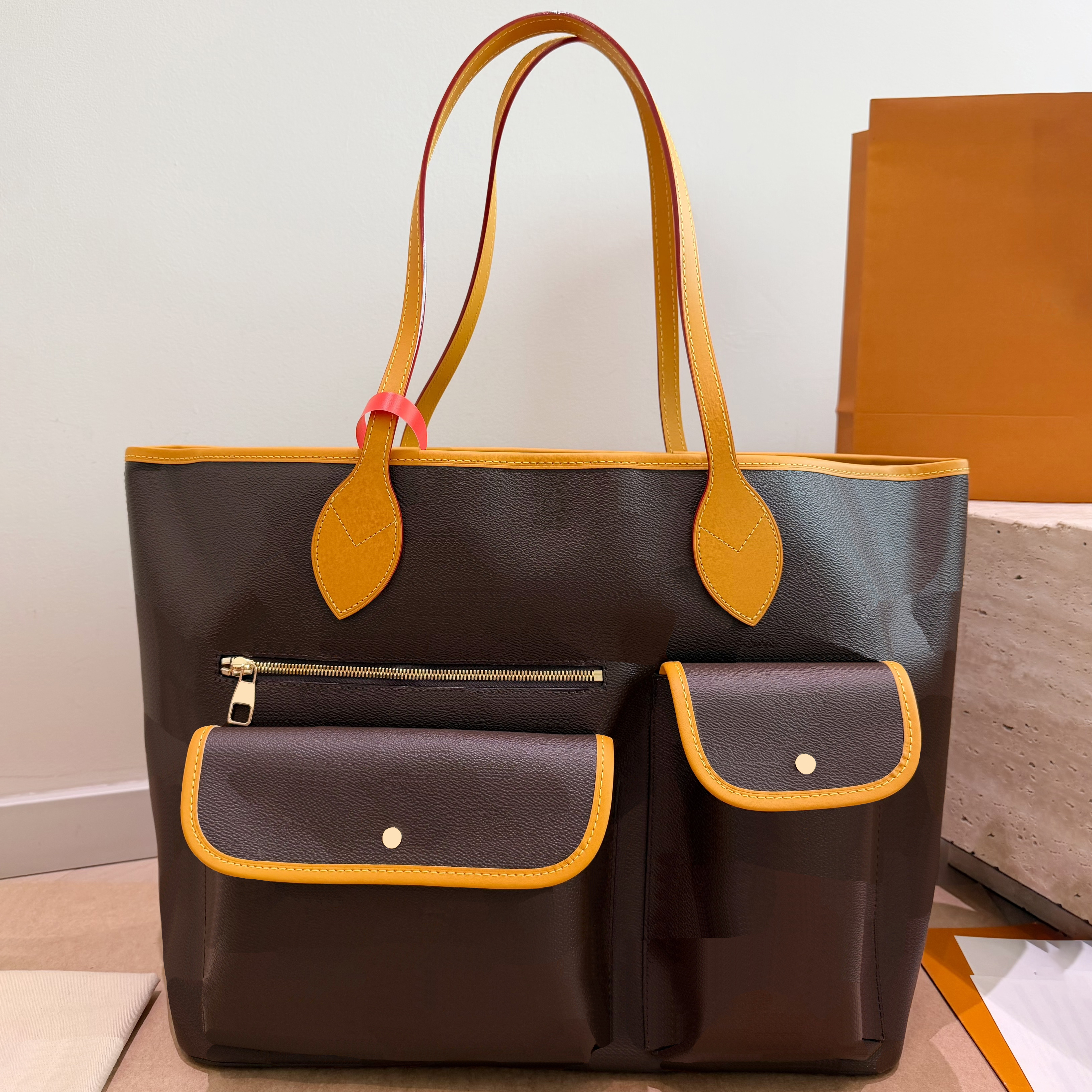 Retro Brown Flower designer bag Tote bag luxury bag handbag Women Shopping Bags shoulder bag womens fashion classic totes bags with dust bag