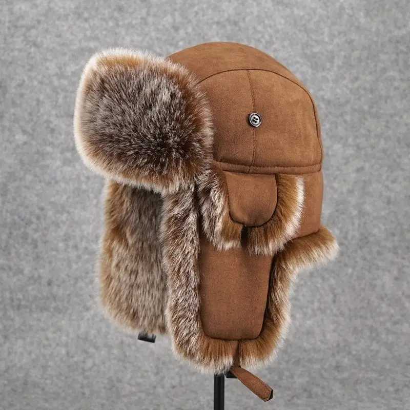 Trapper Hats Winter Plush Bomber Hats for Women Men Imitation Faux Fur Russian Ushanka Cap Northeast Cap Unisex Warm Snow Bonnet Earflap HatsT261017