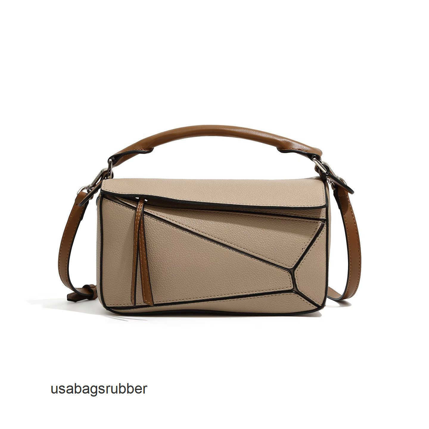 Origami Satchel Minimalist Geometric Autumn Winter Patchwork Texture Crossbody Lightweight Large Capacity Doctor With Multi-Panel Construction
